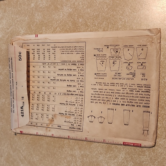 Simplicity vintage unique pattern # 4218  Sz 18- uncut; slip, half slip, panties - Picture 2 of 7